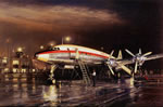 "Night Departure" - John Young - Lockheed 1049G Super Constellation Art